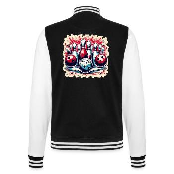 Bowling / Quilles / Bowling / Pin / Strike - Veste Teddy - noir/blanc - Dos - Marisol (170cm)