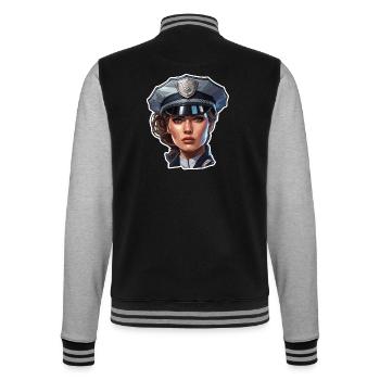 Polizei / Einsatz / Beruf / Job / Einsatzkräfte - College-Sweatjacke - Schwarz/Grau meliert - Hinten - Marisol (170cm)