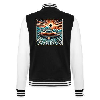 Alien / Spaceship / UFO / Area 51 / All / Mars - College Sweat Jacket - black/white - Back - Marisol (170cm)
