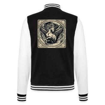 Pegasus / Wings /Greek / Fantasy - College Sweat Jacket - black/white - Back - Marisol (170cm)