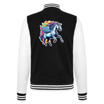 Pegasus / Wings /Greek / Fantasy - College Sweat Jacket - black/white - Back - Marisol (170cm)