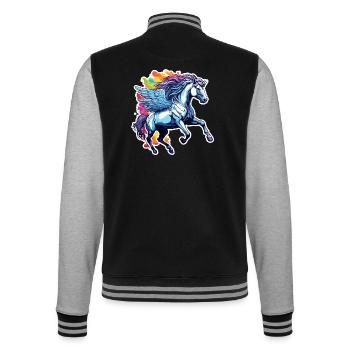 Pegasus / Wings /Greek / Fantasy - College Sweat Jacket - black/heather grey - Back - Marisol (170cm)