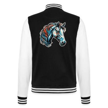 Pony / Horse / Animal / Riding / Mane / Stable - College Sweat Jacket - black/white - Back - Marisol (170cm)