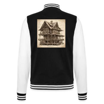 Plan / Sépia / Vintage / Rétro / Maison - Veste Teddy - noir/blanc - Dos - Marisol (170cm)