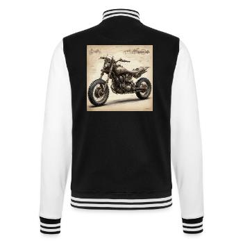 Plan / Sépia / Vintage / Rétro / Croix - Veste Teddy - noir/blanc - Dos - Marisol (170cm)