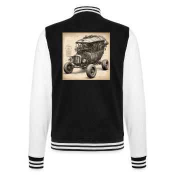 Plan / Sépia / Vintage / Rétro / Voiture - Veste Teddy - noir/blanc - Dos - Marisol (170cm)