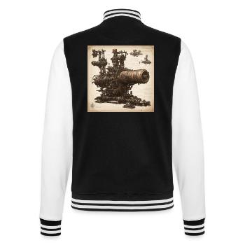 Plan / Sépia / Vintage / Rétro / Machine - Veste Teddy - noir/blanc - Dos - Marisol (170cm)
