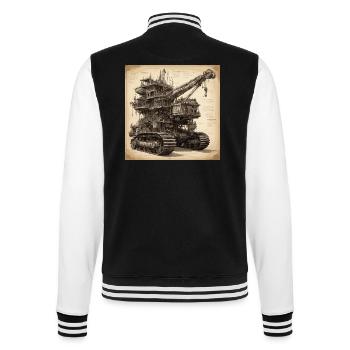 Plan / Sépia / Vintage / Rétro / Pelle - Veste Teddy - noir/blanc - Dos - Marisol (170cm)