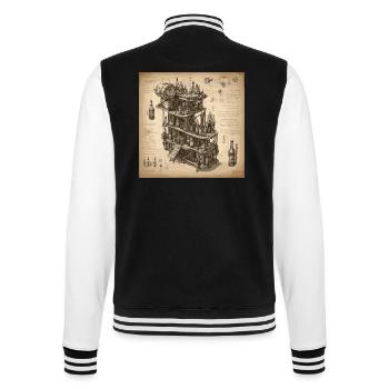 Plan / Sépia / Vintage / Rétro / Bouteilles - Veste Teddy - noir/blanc - Dos - Marisol (170cm)
