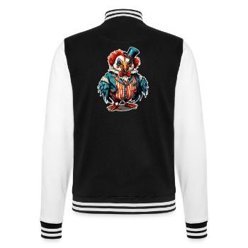 Clown Animal / Cirque / Drôle / Coloré / Spectacle / Coq - Veste Teddy - noir/blanc - Dos - Marisol (170cm)