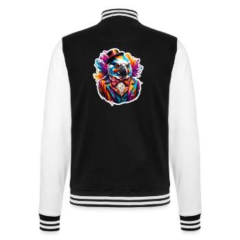 Clown Animal / Circus / Funny / Colorful / Show / Bird - College Sweat Jacket - black/white - Back - Marisol (170cm)