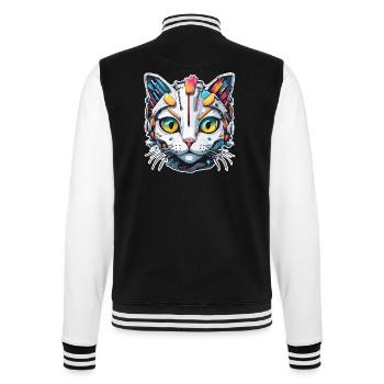 Roboter Tier / KI / Mechanisierte Tiere / Comic - College-Sweatjacke - Schwarz/Weiß - Hinten - Marisol (170cm)