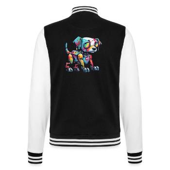 Roboter Tier / KI / Mechanisierte Tiere / Comic - College-Sweatjacke - Schwarz/Weiß - Hinten - Marisol (170cm)