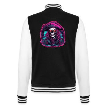 Pirat / Ahoi / Anker / Kapitän / Totenkopf / Rum - College-Sweatjacke - Schwarz/Weiß - Hinten - Marisol (170cm)
