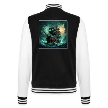 Navire / Bateau / Ancre / Mer / Océan / Capitaine - Veste Teddy - noir/blanc - Dos - Marisol (170cm)