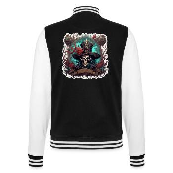 Pirate / Ahoy / Anchor / Captain / Skull / Rum - College Sweat Jacket - black/white - Back - Marisol (170cm)