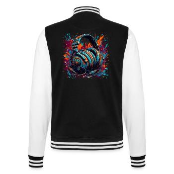 Headphones / Audio / Music / Sound / Cool - College Sweat Jacket - black/white - Back - Marisol (170cm)