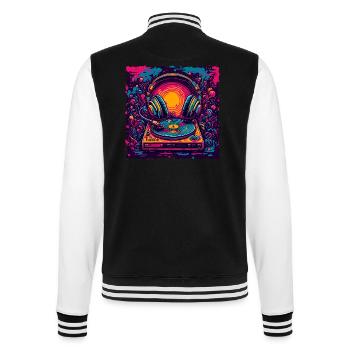 Headphones / Audio / Music / Sound / Cool - College Sweat Jacket - black/white - Back - Marisol (170cm)