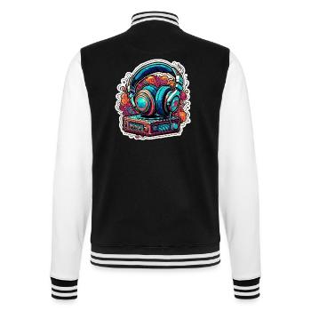 Headphones / Audio / Music / Sound / Cool - College Sweat Jacket - black/white - Back - Marisol (170cm)