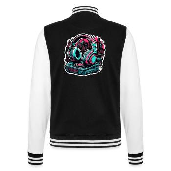 Headphones / Audio / Music / Sound / Cool - College Sweat Jacket - black/white - Back - Marisol (170cm)