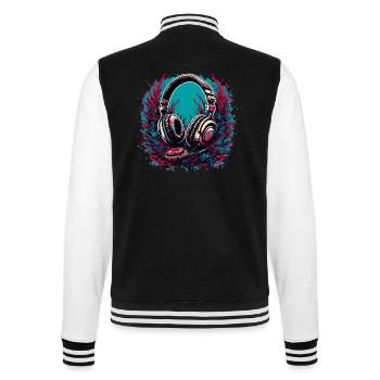 Headphones / Audio / Music / Sound / Cool - College Sweat Jacket - black/white - Back - Marisol (170cm)
