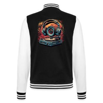 Headphones / Audio / Music / Sound / Cool - College Sweat Jacket - black/white - Back - Marisol (170cm)