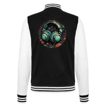 Headphones / Audio / Music / Sound / Cool - College Sweat Jacket - black/white - Back - Marisol (170cm)