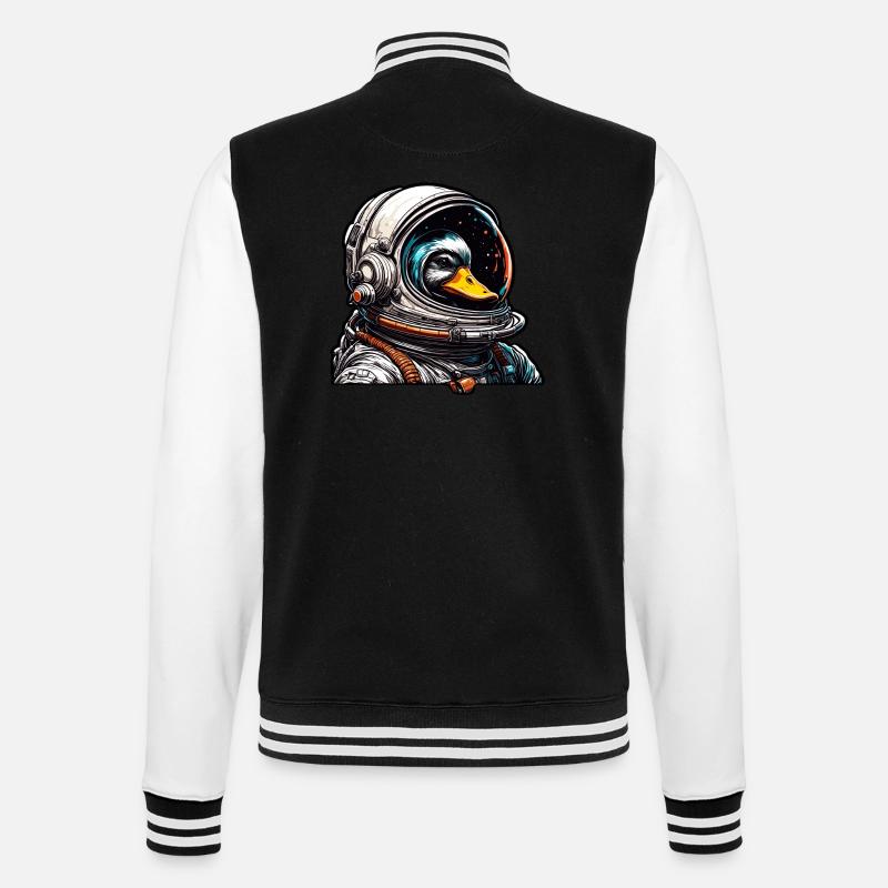 Astronaut / Space / Animal / Duck / Spaceship - College Sweat Jacket - black/white