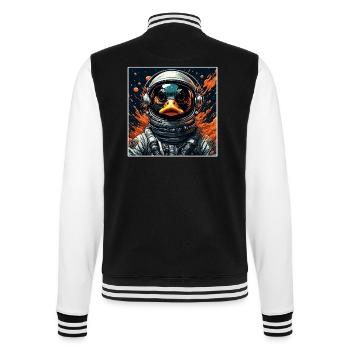 Astronaut / Space / Animal / Duck / Spaceship - College Sweat Jacket - black/white - Back - Marisol (170cm)