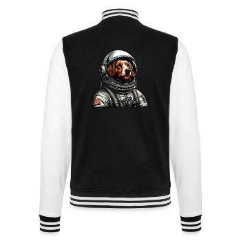 Astronaut / Weltall / Tier / Hund / Raumschiff - College-Sweatjacke - Schwarz/Weiß - Hinten - Marisol (170cm)