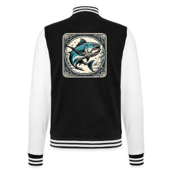 Fish / Animal / Aquarium / Water / Pond / Lake - College Sweat Jacket - black/white - Back - Marisol (170cm)