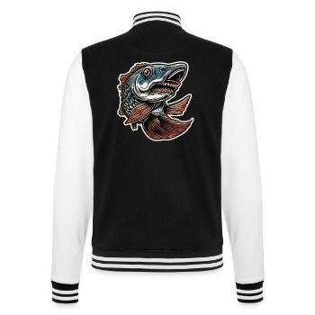 Fish / Animal / Aquarium / Water / Pond / Lake - College Sweat Jacket - black/white - Back - Marisol (170cm)