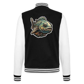 Fish / Animal / Aquarium / Water / Pond / Lake - College Sweat Jacket - black/white - Back - Marisol (170cm)