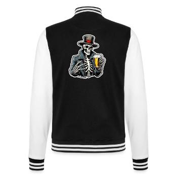 Skull / Totenkopf / Skelett / Gothic / Tattoo - College-Sweatjacke - Schwarz/Weiß - Hinten - Marisol (170cm)