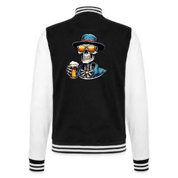 Skull / Totenkopf / Skelett / Gothic / Tattoo - College-Sweatjacke - Schwarz/Weiß - Hinten - Marisol (170cm)