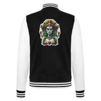 Tiki / Hawaï / Tropical / Île / Culture / Logo - Veste Teddy - noir/blanc - Dos - Marisol (170cm)
