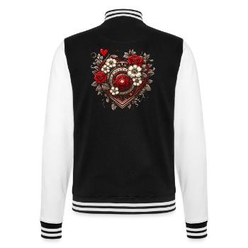 Heart / Mother's Day / Love / Holidays / Love - College Sweat Jacket - black/white - Back - Marisol (170cm)