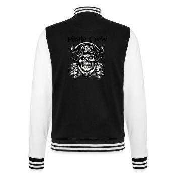 Pirat / Ahoi / Anker / Kapitän / Totenkopf / Rum - College-Sweatjacke - Schwarz/Weiß - Hinten - Marisol (170cm)