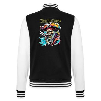 Pirat / Ahoi / Anker / Kapitän / Totenkopf / Rum - College-Sweatjacke - Schwarz/Weiß - Hinten - Marisol (170cm)