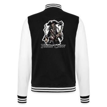 Pirate / Ahoy / Anchor / Captain / Skull / Rum - College Sweat Jacket - black/white - Back - Marisol (170cm)