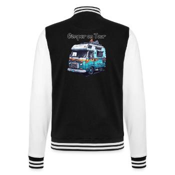 Camper / Wohnmobil / camping / Roadtrip / Travel - College-Sweatjacke - Schwarz/Weiß - Hinten - Marisol (170cm)