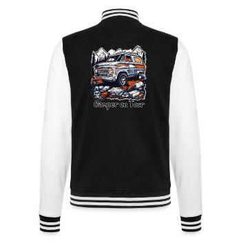 Camper / Wohnmobil / camping / Roadtrip / Travel - College-Sweatjacke - Schwarz/Weiß - Hinten - Marisol (170cm)