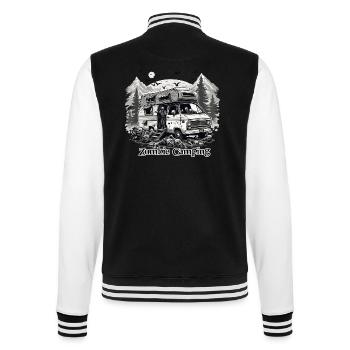 Camper / Wohnmobil / camping / Roadtrip / Travel - College-Sweatjacke - Schwarz/Weiß - Hinten - Marisol (170cm)