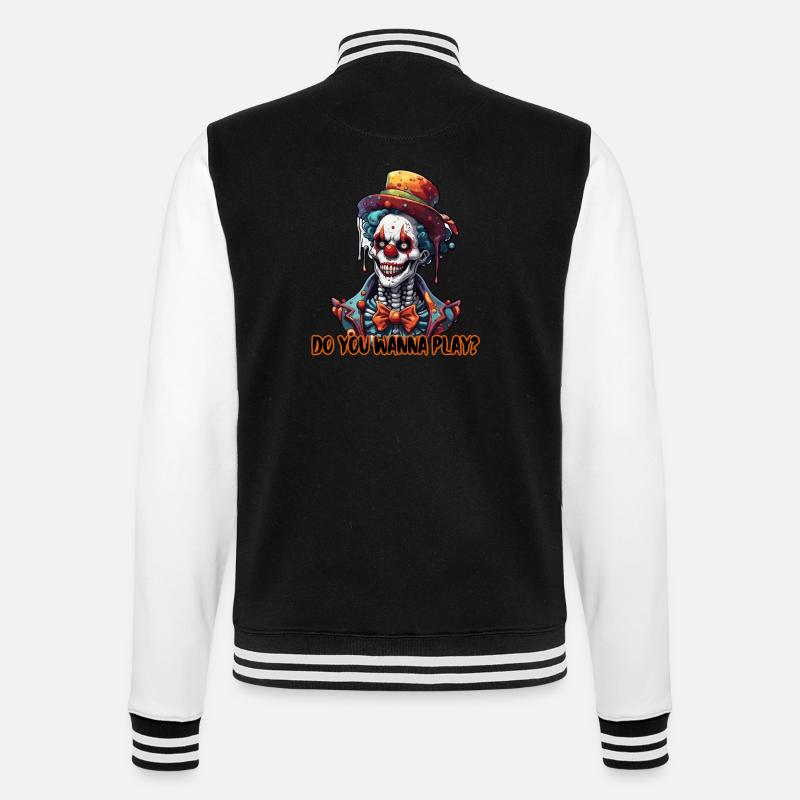 Clown / Cirque / Carnaval / Carnaval / Ludique - Veste Teddy - noir/blanc