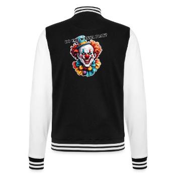 Clown / Zirkus / Fasching / Karneval / verspielt - College-Sweatjacke - Schwarz/Weiß - Hinten - Marisol (170cm)
