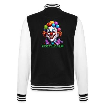 Clown / Zirkus / Fasching / Karneval / verspielt - College-Sweatjacke - Schwarz/Weiß - Hinten - Marisol (170cm)