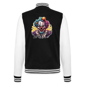 Clown / Zirkus / Fasching / Karneval / verspielt - College-Sweatjacke - Schwarz/Weiß - Hinten - Marisol (170cm)