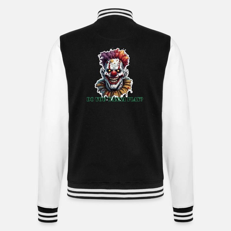 Clown / Cirque / Carnaval / Carnaval / Ludique - Veste Teddy - noir/blanc