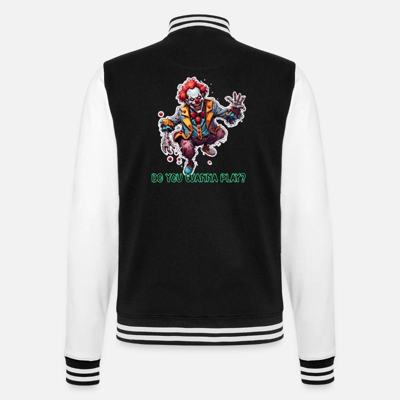 Clown / Circus / Carnival / Carnival / Playful - College Sweat Jacket - black/white