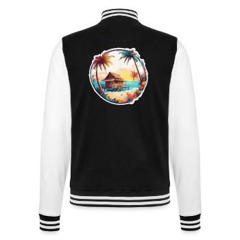 Haus am See / Hütte / See / Berge / Natur /Wald - College-Sweatjacke - Schwarz/Weiß - Hinten - Marisol (170cm)